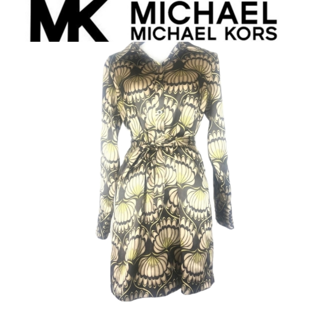 MICHAEL Michael Kors printed button dress size PM